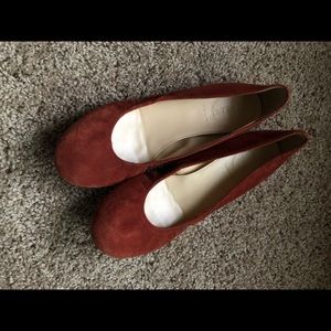 J crew suede cede ballet flats